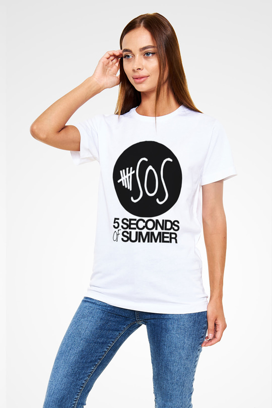 5 Seconds Of Summer SOS Logo Beyaz Unisex Tişört T-Shirt - TişörtFabrikası