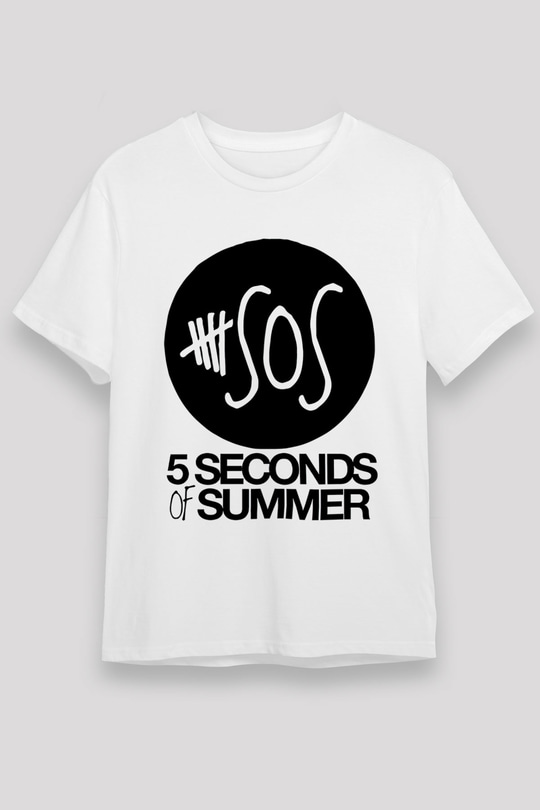 5 Seconds Of Summer SOS Logo Beyaz Unisex Tişört T-Shirt - TişörtFabrikası
