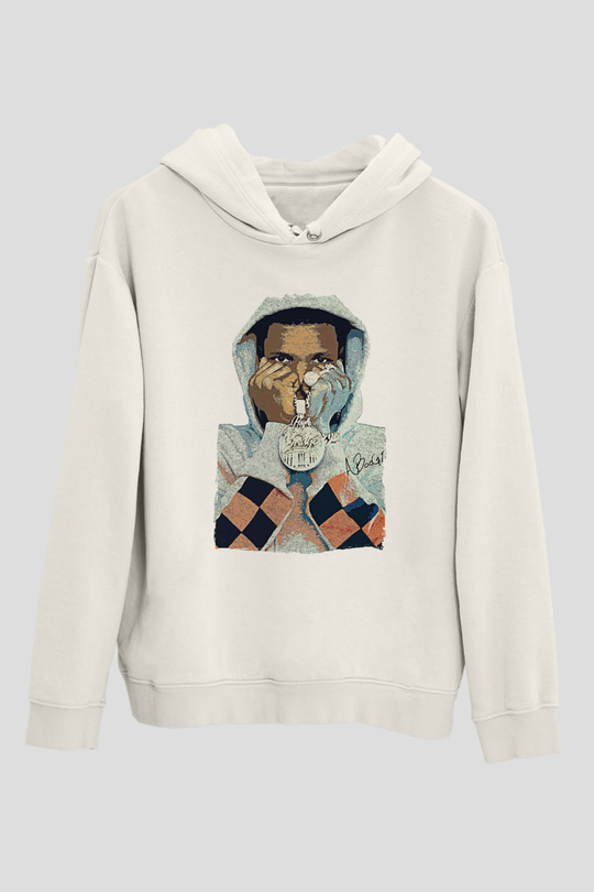 A Boosie Wit Da Kapüşonlu Sweatshirt Baskılı Beyaz Unisex Kapüşonlu Sweatshirt
