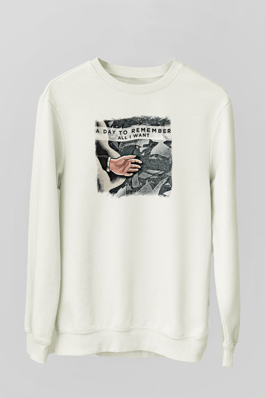 A Day to remember Baskılı Unisex Beyaz Sweatshirt