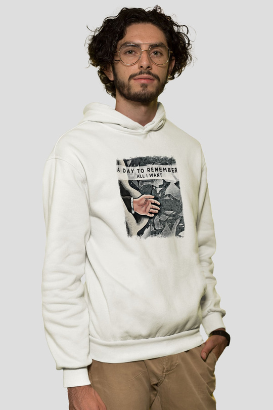 A Day to remember Baskılı Unisex Beyaz Hoodie