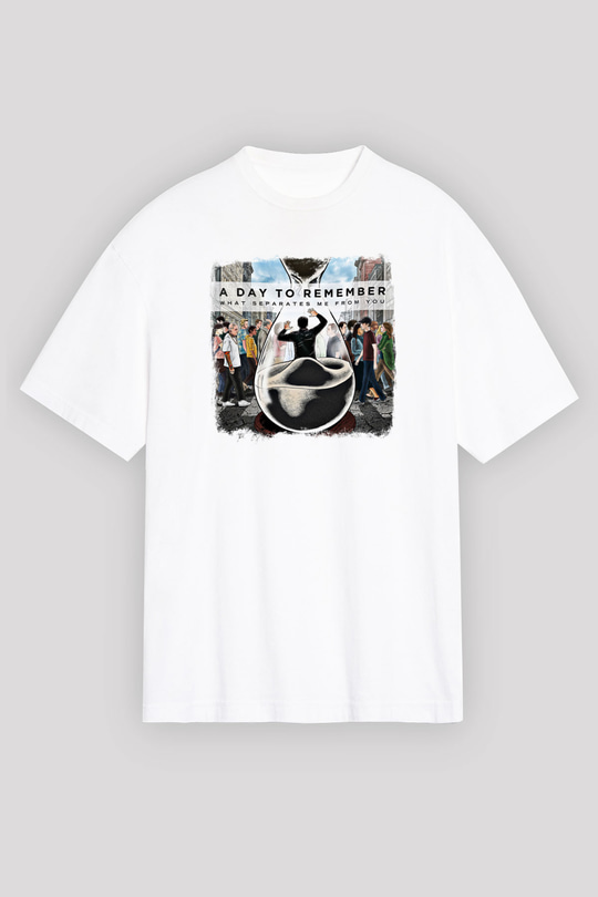 A Day to remember Baskılı Unisex Beyaz Oversize Tişört