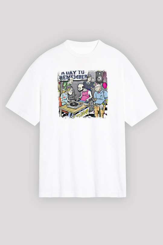 A Day to remember Baskılı Unisex Beyaz Oversize Tişört