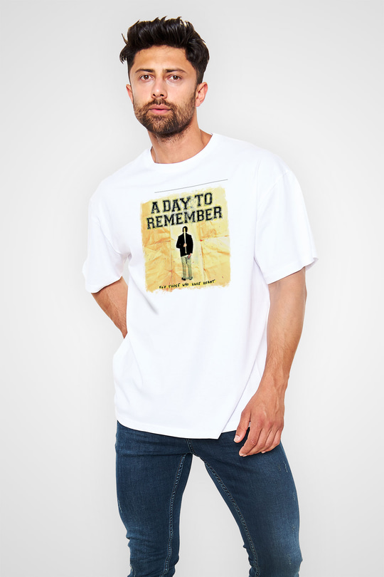 A Day to remember Baskılı Unisex Beyaz Oversize Tişört