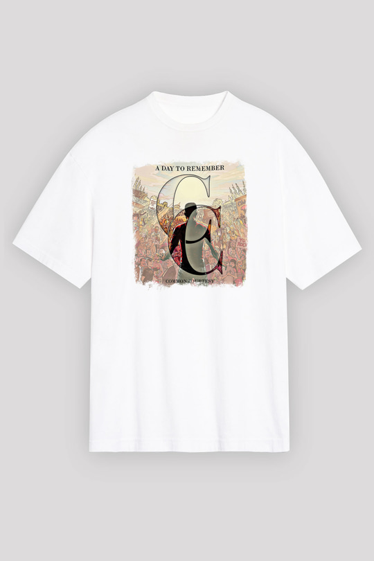 A Day to remember Baskılı Unisex Beyaz Oversize Tişört