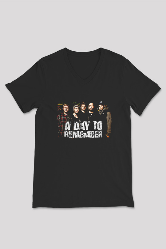 A Day to remember Baskılı Unisex Siyah V Yaka Tişört