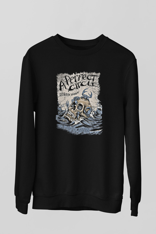 A Perfect Circle Baskılı Unisex Siyah Sweatshirt