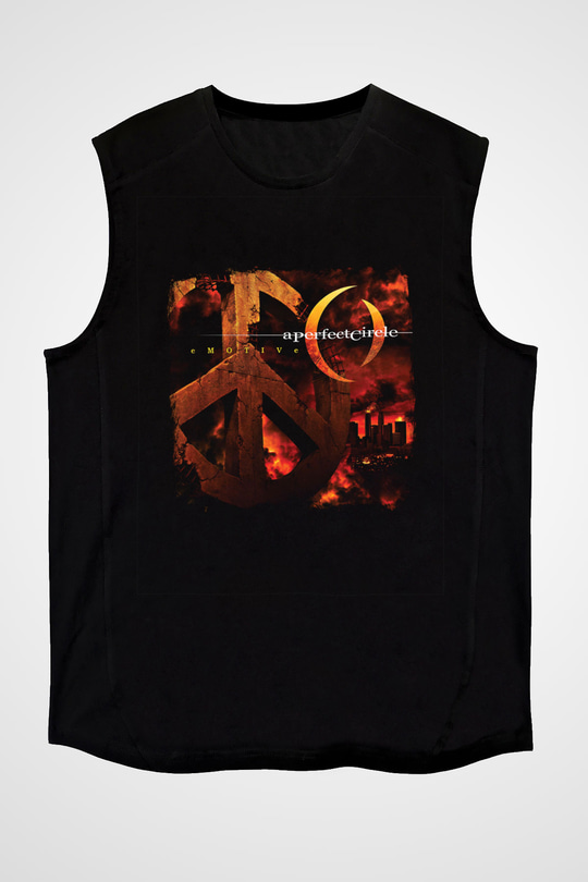 A Perfect Circle Baskılı Unisex Siyah Kolsuz Tişört