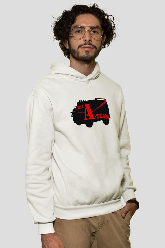 A-Team Beyaz Unisex Kapşonlu Sweatshirt
