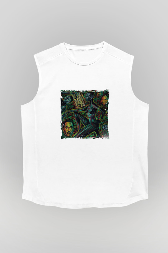 A Tribe Called Quest Baskılı Unisex Beyaz Kolsuz Tişört