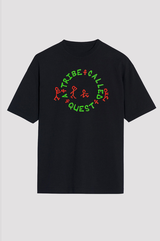 A Tribe Called Quest Baskılı Unisex Siyah Oversize Tişört - Tshirt