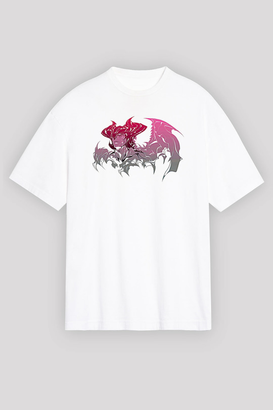 Aatrox James Baskılı Beyaz Unisex Oversize Tişört - Tshirt