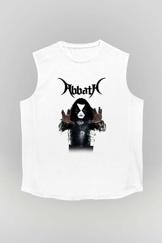 Abbath Beyaz Unisex Kolsuz Tişört