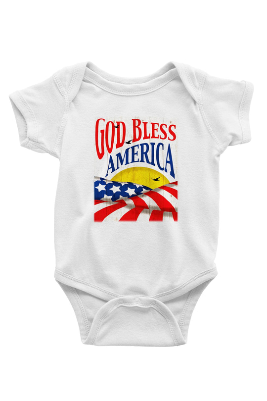 ABD Baskılı Beyaz Unisex Bebek Body - Zıbın