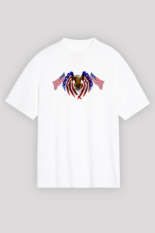 ABD Beyaz Unisex Oversize Tişört T-Shirt
