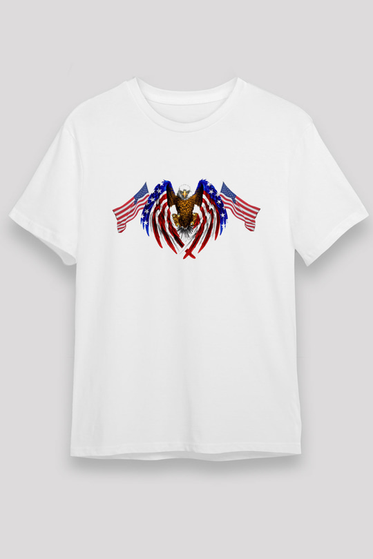 ABD Beyaz Unisex Tişört T-Shirt - TişörtFabrikası