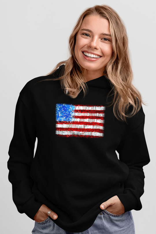 ABD Siyah Unisex Hoodie