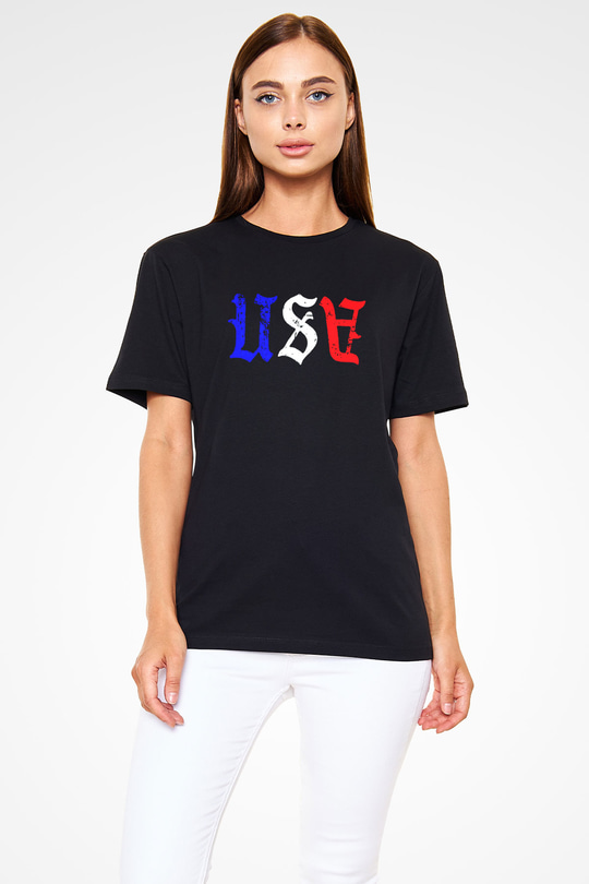 ABD Siyah Unisex Tişört T-Shirt - TişörtFabrikası