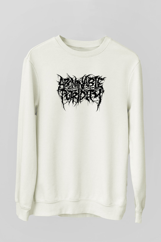 Abominable Putridity Baskılı Beyaz Unisex Sweatshirt