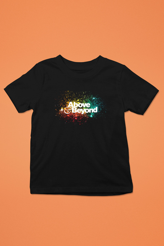 Above and Beyond Baskılı Siyah Unisex Çocuk Tişört