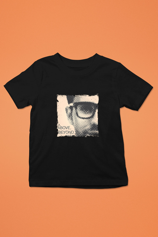 Above and Beyond Baskılı Unisex Siyah Çocuk Tişört