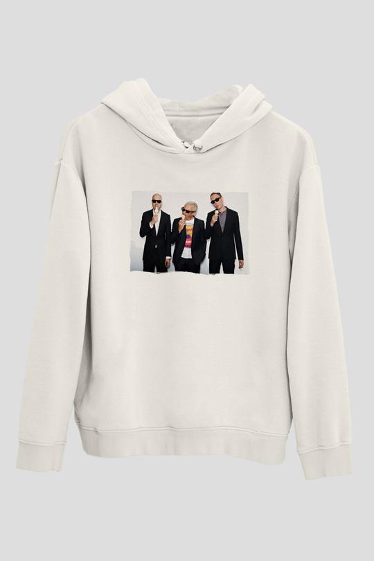 Above and Beyond Beyaz Unisex Kapüşonlu Sweatshirt