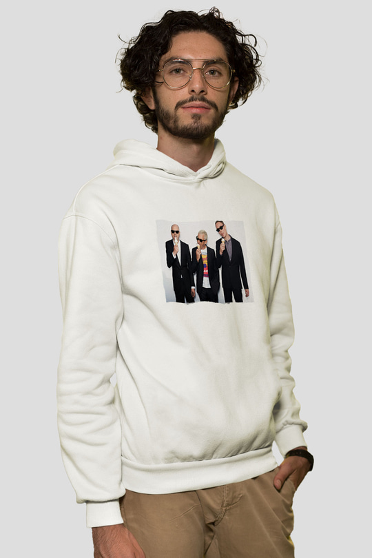 Above and Beyond Beyaz Unisex Kapüşonlu Sweatshirt