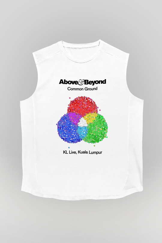 Above and Beyond Beyaz Unisex Kolsuz Tişört