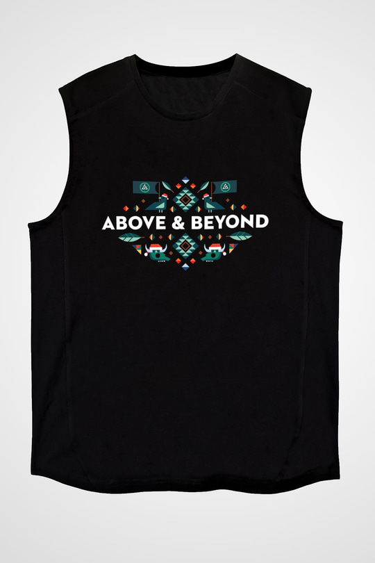 Above and Beyond Siyah Unisex Kolsuz Tişört