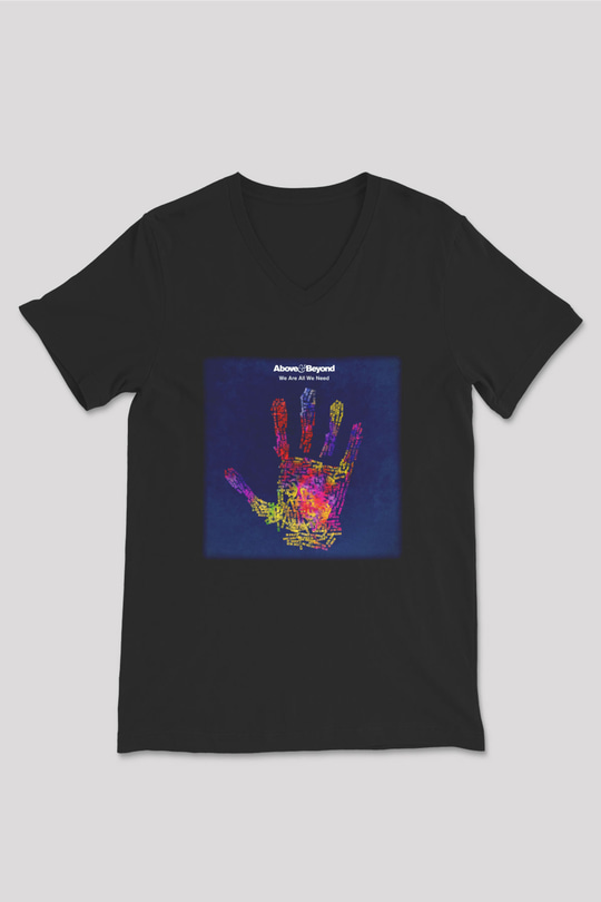 Above and Beyond Siyah Unisex V Yaka Tişört T-Shirt