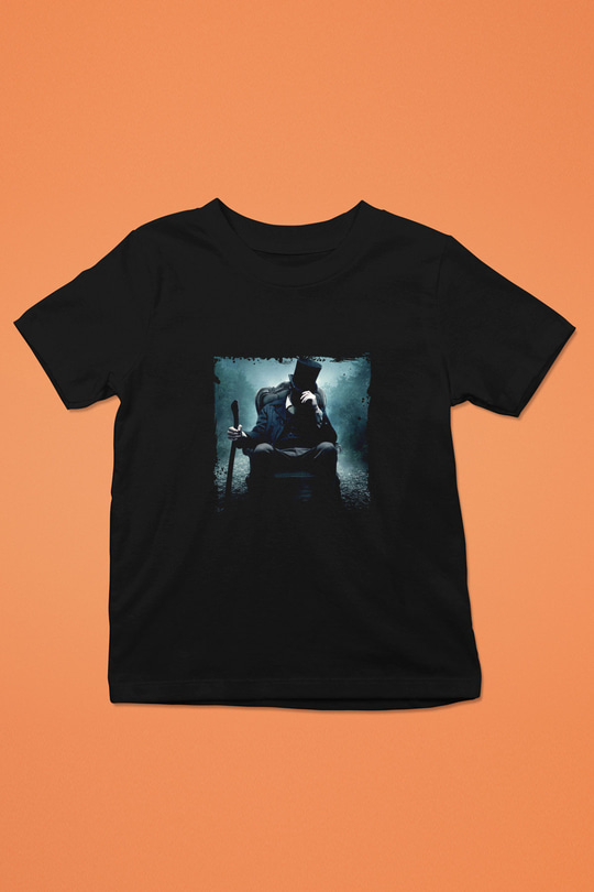 Abraham Lincoln Baskılı Unisex Siyah Çocuk Tişört