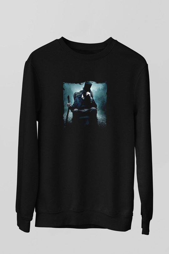 Abraham Lincoln Baskılı Unisex Siyah Sweatshirt