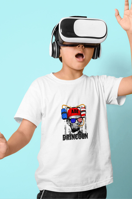 Abraham Lincoln Unisex Baskılı Beyaz Çocuk Tişört