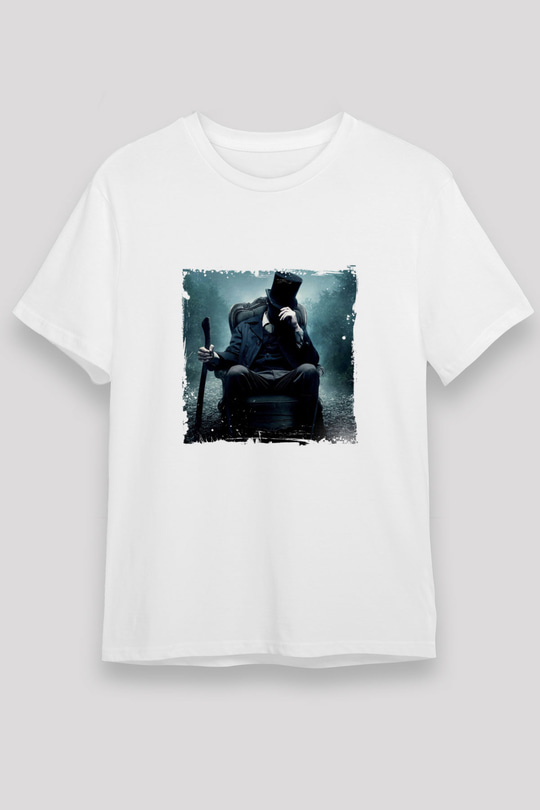 Abraham Lincoln Unisex Baskılı Beyaz Tişört