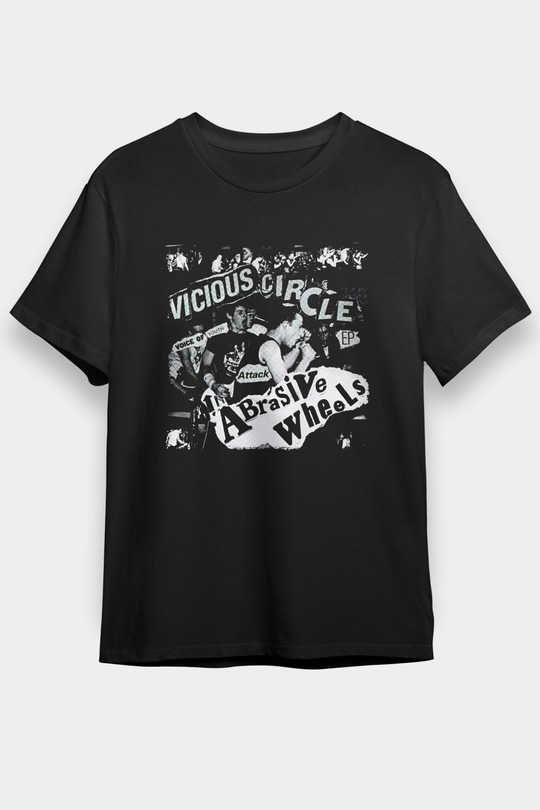 Abrasive Wheels Baskılı Unisex Siyah Tişört - Tshirt