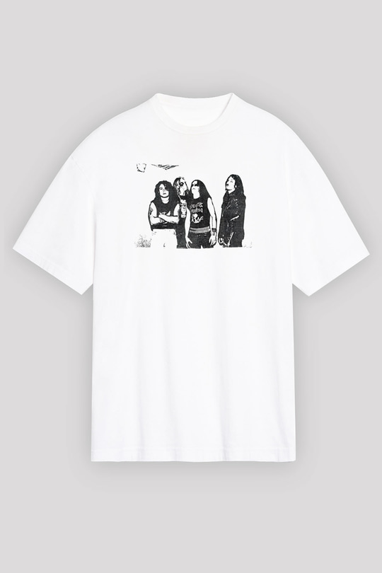 Abruptum Baskılı Beyaz Unisex Oversize Tişört - Tshirt