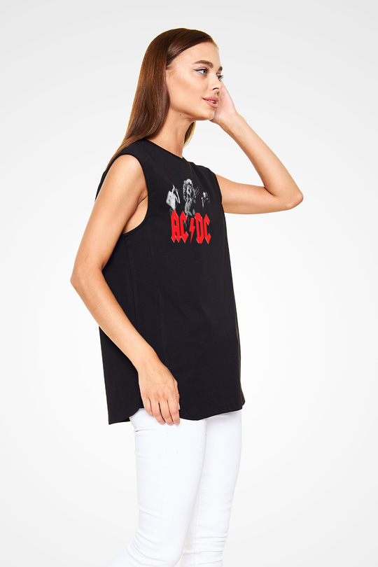 AC DC Angus Young Siyah Unisex Kolsuz Tişört