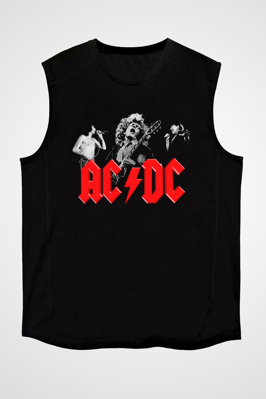 AC DC Angus Young Siyah Unisex Kolsuz Tişört