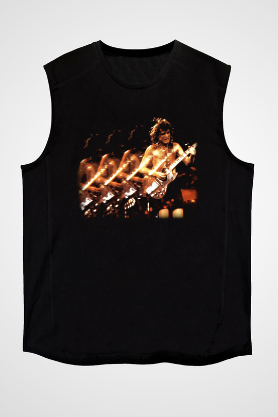 AC DC Angus Young Siyah Unisex Kolsuz Tişört