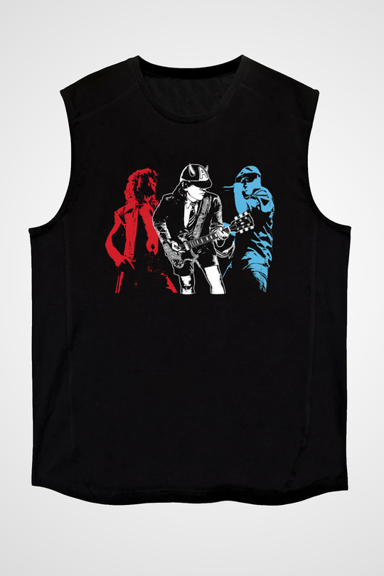 AC DC Angus Young Siyah Unisex Kolsuz Tişört