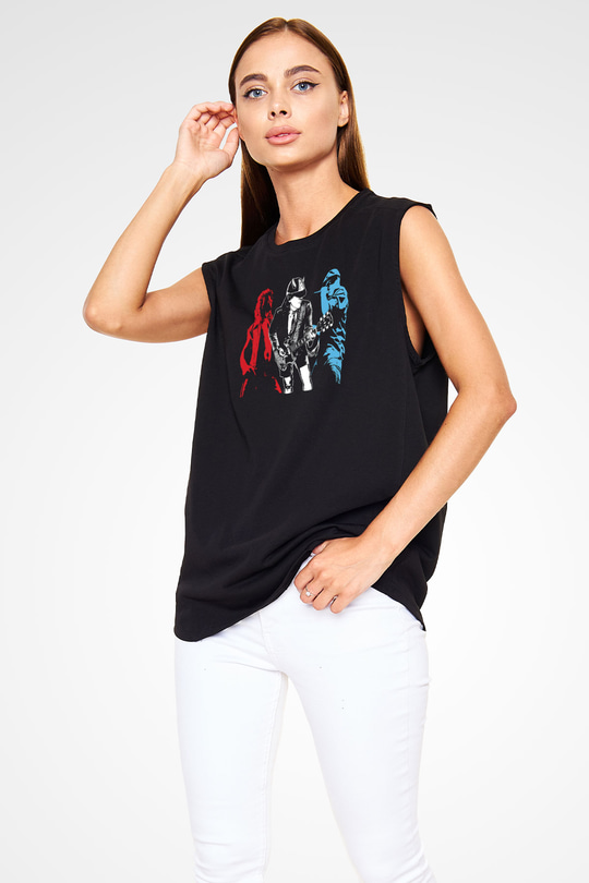 AC DC Angus Young Siyah Unisex Kolsuz Tişört