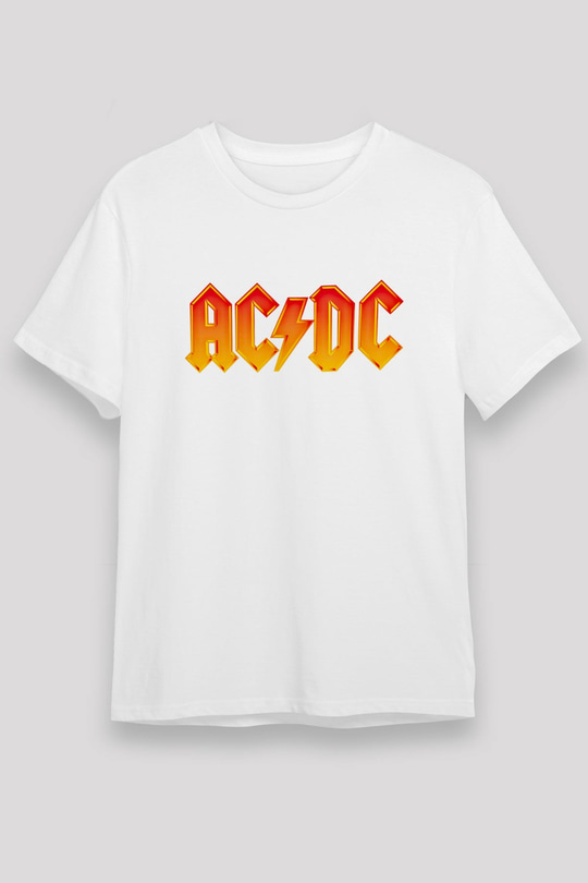 ACDC Baskılı Unisex Beyaz Tişört