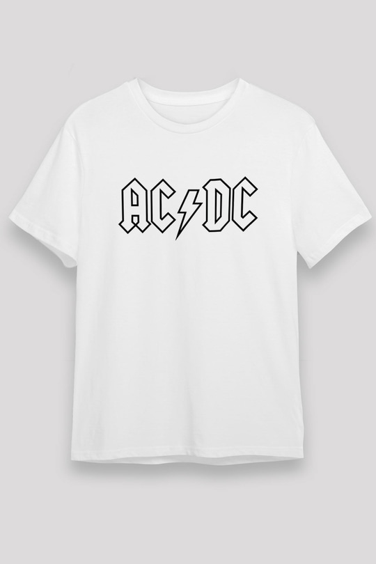 ACDC Baskılı Unisex Beyaz Tişört