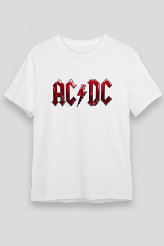 ACDC Baskılı Unisex Beyaz Tişört