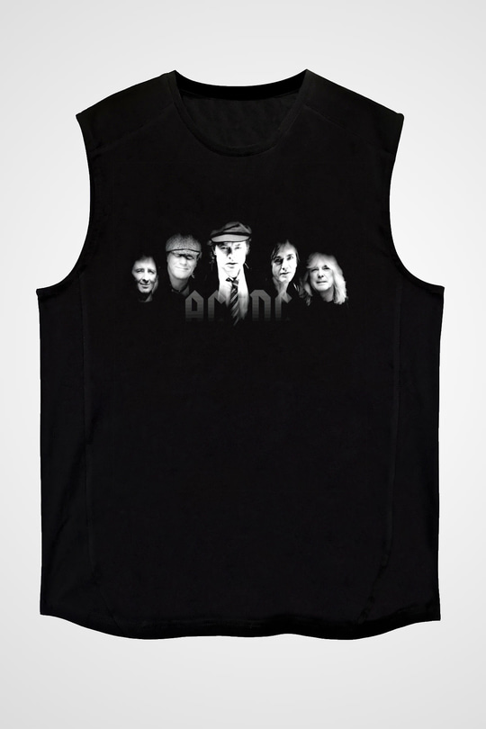 AC DC Group Siyah Unisex Kolsuz Tişört