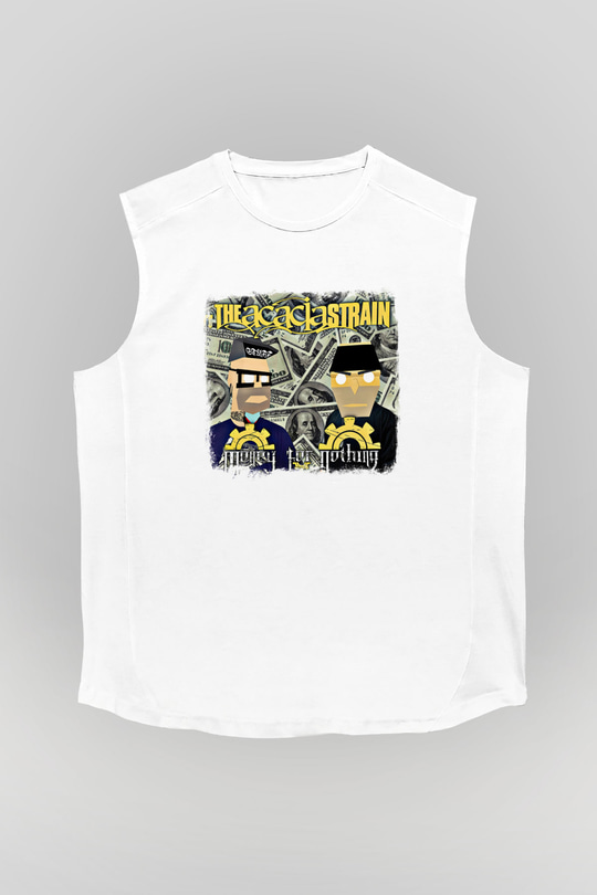Acacia Strain Baskılı Unisex Beyaz Kolsuz Tişört