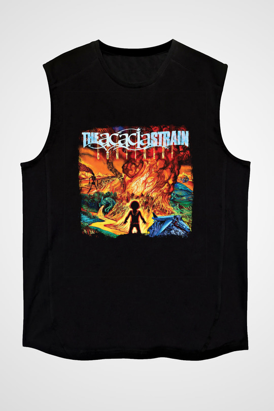 Acacia Strain Baskılı Unisex Siyah Kolsuz Tişört