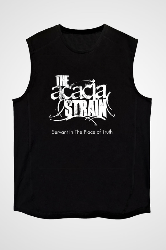 Acacia Strain Baskılı Unisex Siyah Kolsuz Tişört