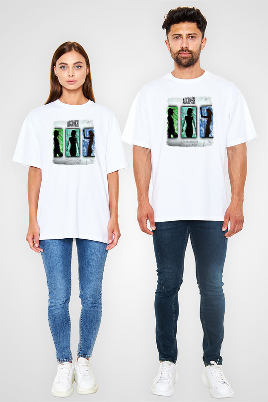 Accuser Baskılı Unisex Beyaz Oversize Tişört