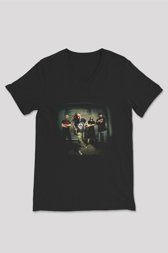 Accuser Siyah Unisex V Yaka Tişört T-Shirt